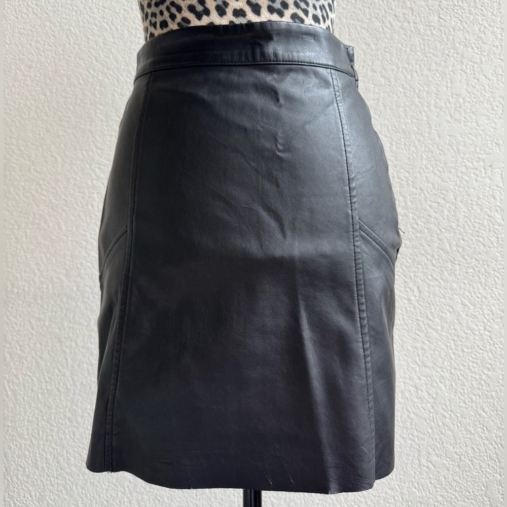 H&M Black Faux Leather Mini Skirt